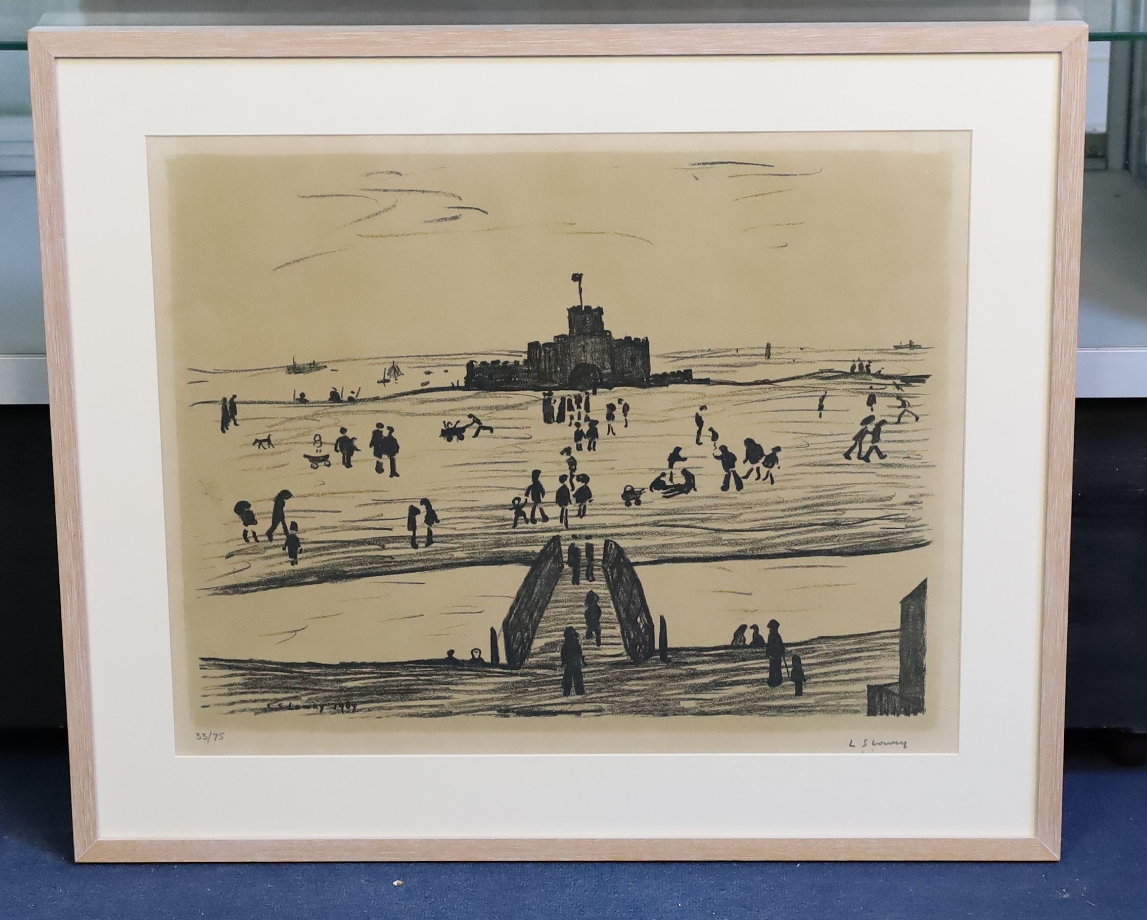 Laurence Stephen Lowry (1887-1976), 'Castle by the Sea', limited edition print, 51 x 63.5cm